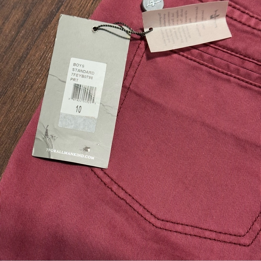 7 For All Mankind Standard Straight Leg Red Jeans Big Boys 10 women’s 25 NWT - Picture 8 of 15